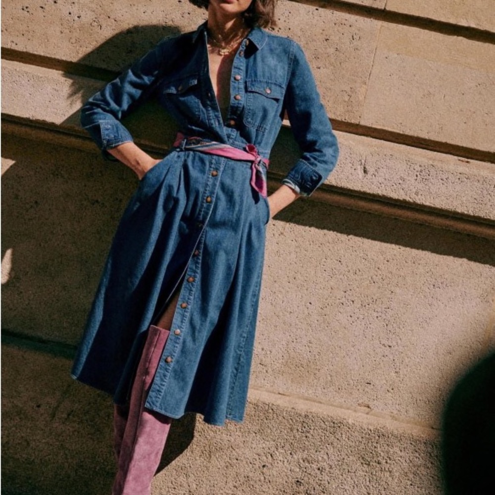 Sezane Denim Gwen Dress Size 42/10